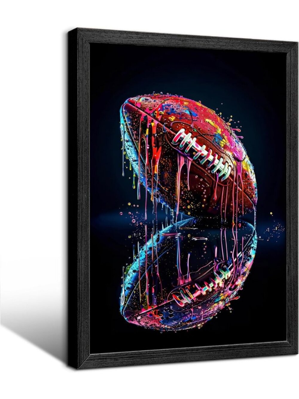 Colorful Graffiti American Football Wall Art - 16x24 Inch Canvas Print, Trendy